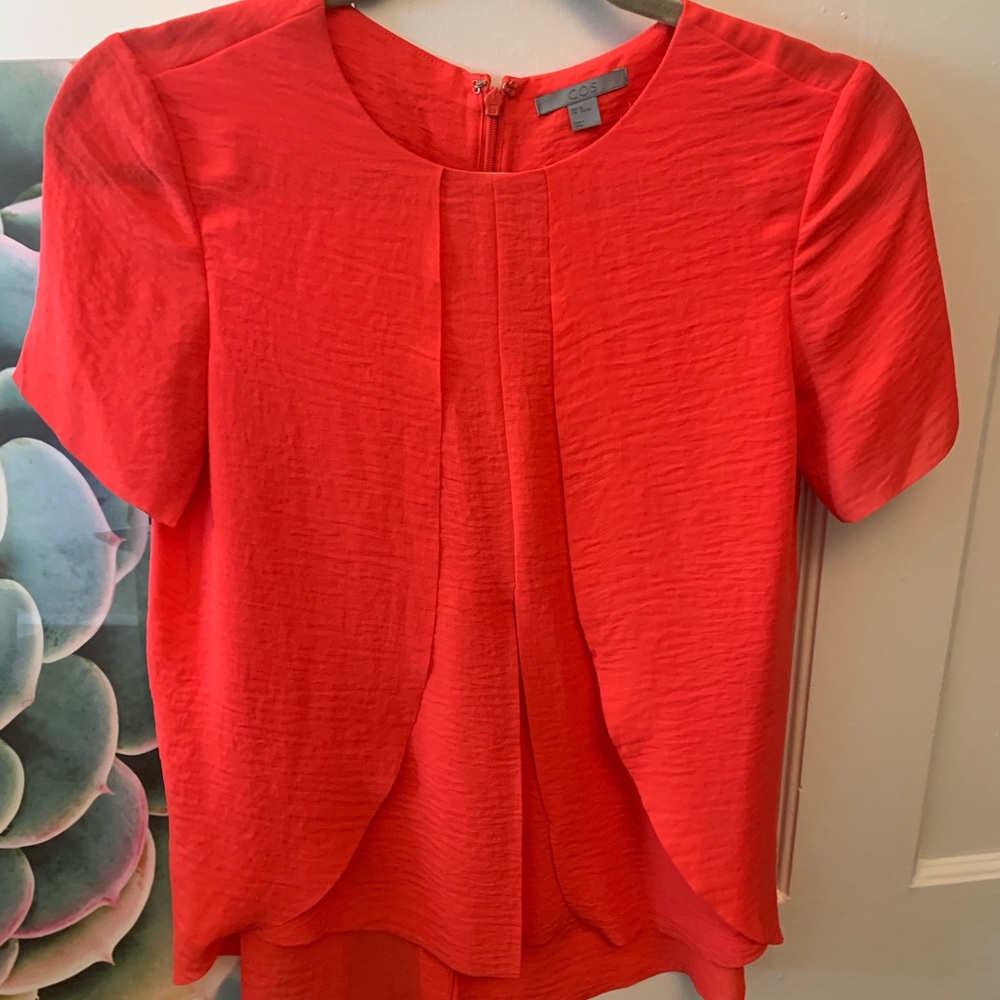 COS Red Blouse